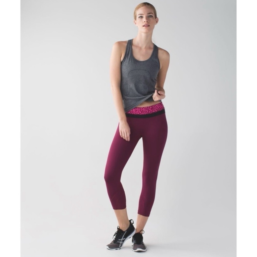 Lululemon Run Inspire Crop II Leggings Pink 6